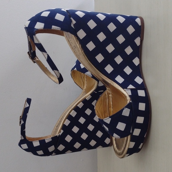 Kate Spade Navy and White Platform Sandals - Picture 6 of 11